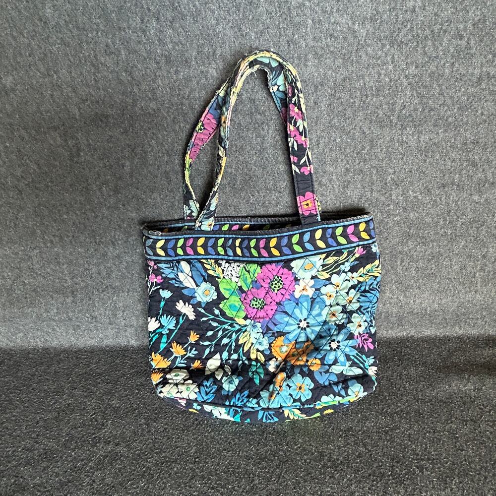Vera Bradley Midnight Blues floral small tote purse bag travel quilted, vintage - Picture 7 of 11